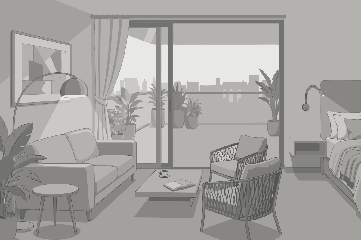 Suite de 2 Quartos com Vista do Jardim